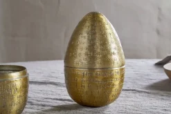 Mutti Hammered Opening Egg - Antique Brass