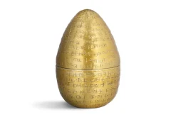 Mutti Hammered Opening Egg - Antique Brass