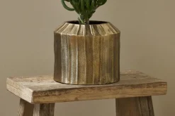 Nabara Cast Aluminium Planter - Antique Brass