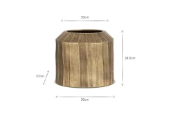 Nabara Cast Aluminium Planter - Antique Brass