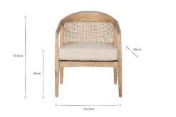Nabhi Mango Wood & Cane Occasional Chair - Natural