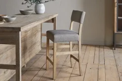 Nadeeka Linen Upholstered Counter Chair - Soft Grey