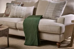 Nahan Moss Stitch Cotton Throw - Forest Green