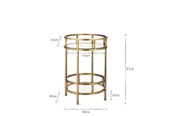 Nakuru Iron & Glass Drinks Table - Brass