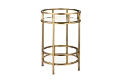 Nakuru Iron & Glass Drinks Table - Brass