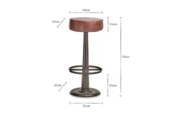 Narwana Leather Round Stool - Chocolate Brown