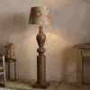 Naya Carved Wood Floor Lamp Base - Chocolate Brown