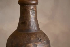 Naya Carved Wood Floor Lamp Base - Chocolate Brown