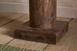 Naya Carved Wood Floor Lamp Base - Chocolate Brown