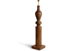 Naya Carved Wood Floor Lamp Base - Chocolate Brown