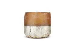 Ngolo Tealight Holder - Antiqued Amber