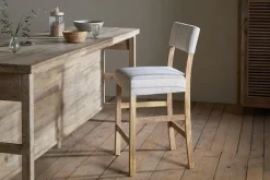 Nidhi Linen Upholstered Counter Chair - Natural
