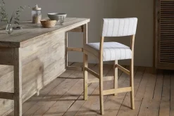 Nidhi Linen Upholstered Counter Chair - Natural