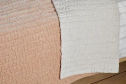 Nidra Velvet & Linen Bed Quilt - Dusty Pink