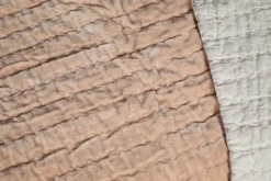 Nidra Velvet & Linen Bed Quilt - Dusty Pink