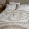 Nidra Velvet & Linen Bed Quilt - Natural