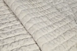 Nidra Velvet & Linen Bed Quilt - Natural