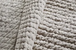 Nidra Velvet & Linen Bed Quilt - Natural