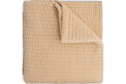 Nidra Velvet & Linen Bed Quilt - Natural