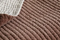 Nidra Velvet & Linen Bed Quilt - Rust