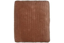 Nidra Velvet & Linen Bed Quilt - Rust