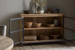 Nirvi Mango Wood & Iron Sideboard - Black