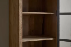 Nirvi Mango Wood & Iron Tall Cabinet - Black