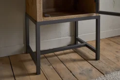 Nirvi Mango Wood & Iron Tall Cabinet - Black