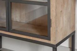 Nirvi Wood & Iron Cabinet - Black