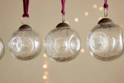 Nishan Pinched Baubles - Clear (Set of 4)