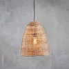 Noko Natural Wicker Conical Pendant - Small