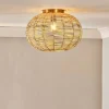 Noko Rattan Flush Ceiling Light