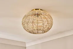 Noko Rattan Flush Ceiling Light