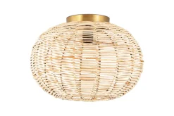 Noko Rattan Flush Ceiling Light