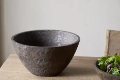 Nyati Wooden Serving Bowl - Dark Brown - Large