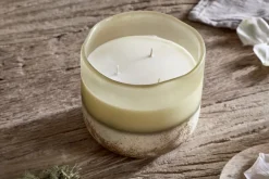 Oakmoss & Rose 3 Wick Scented Candle - Yellow - 3 Wick