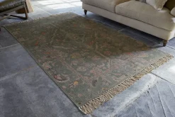 Okuta Jute Heirloom Rug - Olive Green