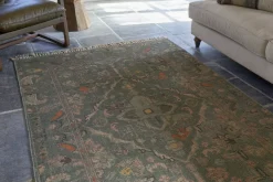 Okuta Jute Heirloom Rug - Olive Green