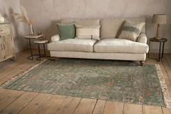 Okuta Jute Heirloom Rug - Olive Green