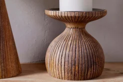 Omari Mango Wood Candlestick - Natural