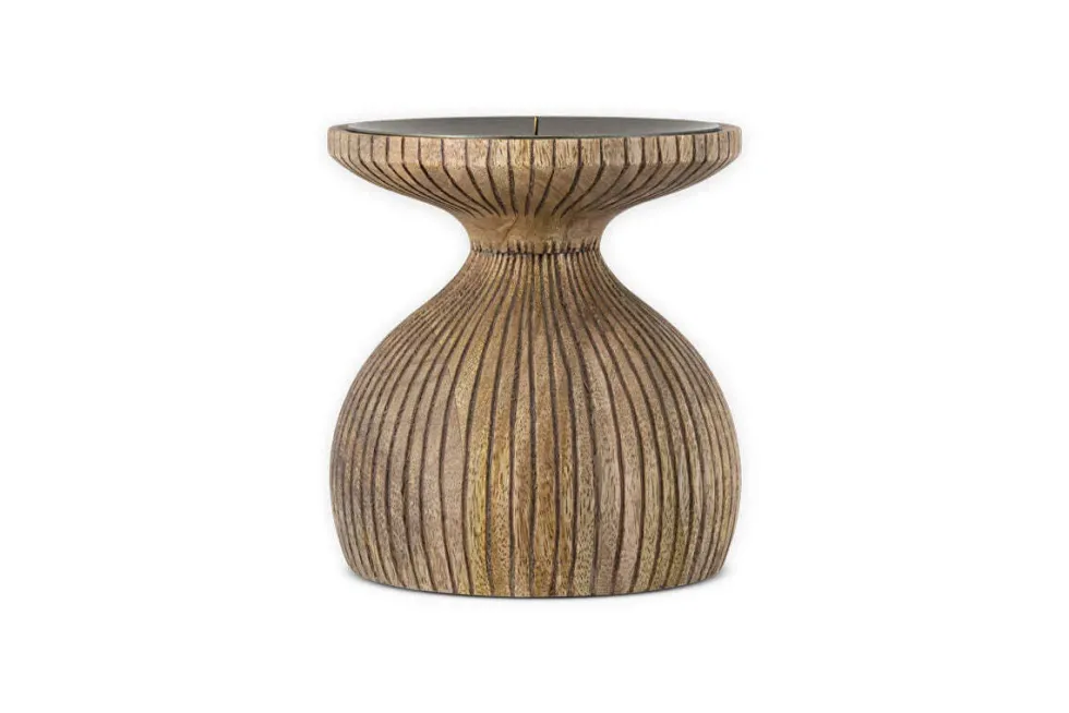 Omari Mango Wood Candlestick - Natural