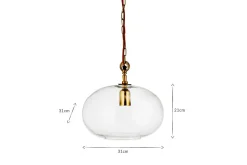 Otoro Recycled Glass Pendant - Clear - Small Round
