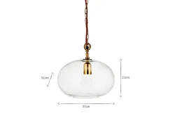 Otoro Recycled Glass Pendant - Clear - Small Round