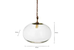 Otoro Recycled Glass Pendant - Clear - Small Round