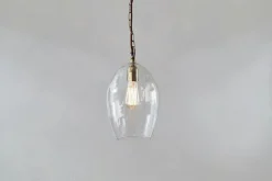 Otoro Recycled Glass Pendant - Clear - Small Oval