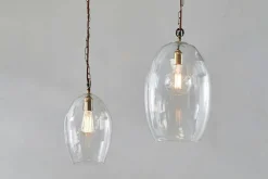 Otoro Recycled Glass Pendant - Clear - Small Oval