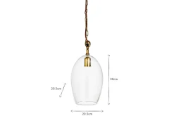 Otoro Recycled Glass Pendant - Clear - Small Oval