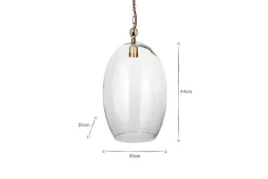 Otoro Recycled Glass Pendant - Clear - Small Oval