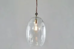 Otoro Recycled Glass Pendant - Clear - Large Oval
