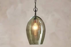 Otoro Recycled Glass Pendant - Green - Large Oval
